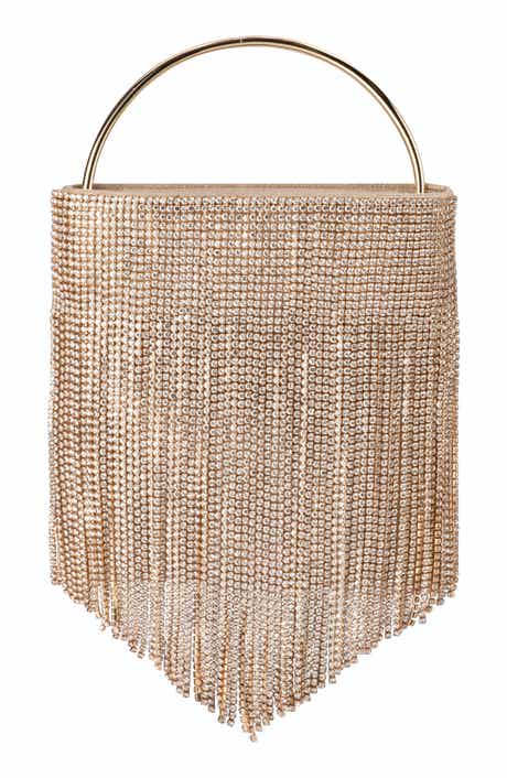 Olga Berg Adina Crystal Fringe Clutch