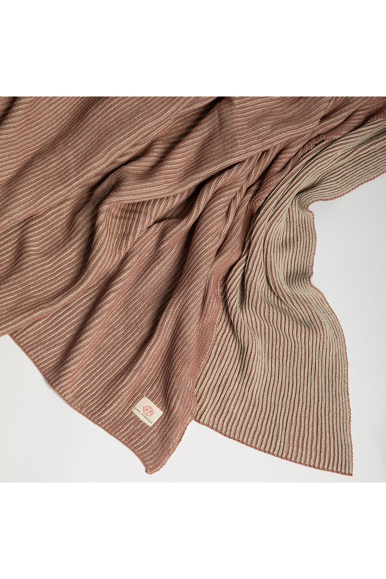 Ribbed Organic Cotton Throw Blanket, Main, color, Rosy brown