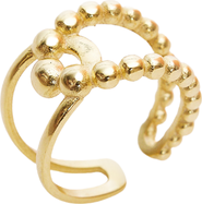 Spero London Beaded Intercepting Circle Sterling Silver Adjustable Ring