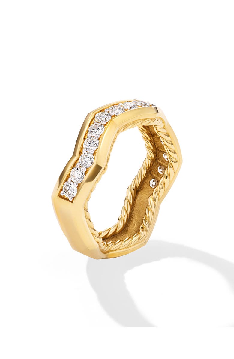 David Yurman Zig Zag Stax<sup>™</sup> Ring 18K Yellow Gold with Diamonds, 5mm, Alternate, color, 18K Yellow Gold