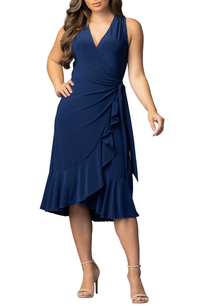 Laguna Sleeveless Wrap Dress, Main, color, Nouveau Navy