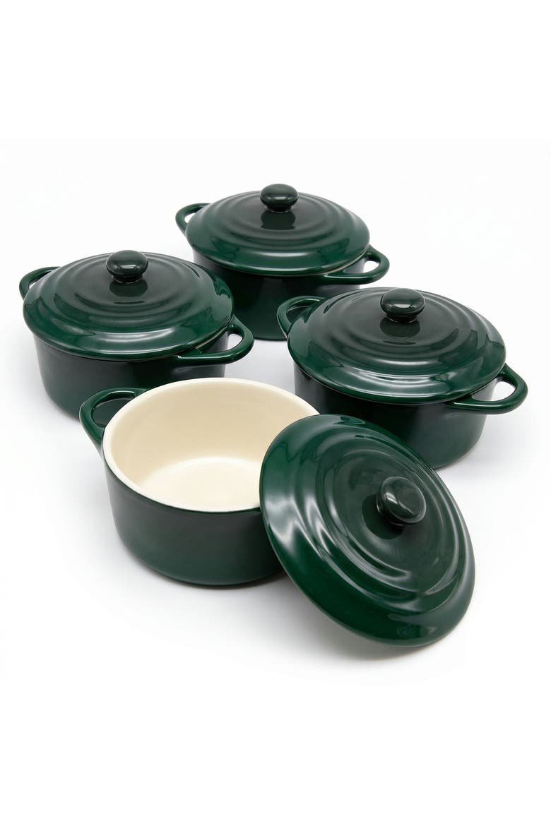 Mini Casserole Dishes, Set of 4, Main, color, Forest Green