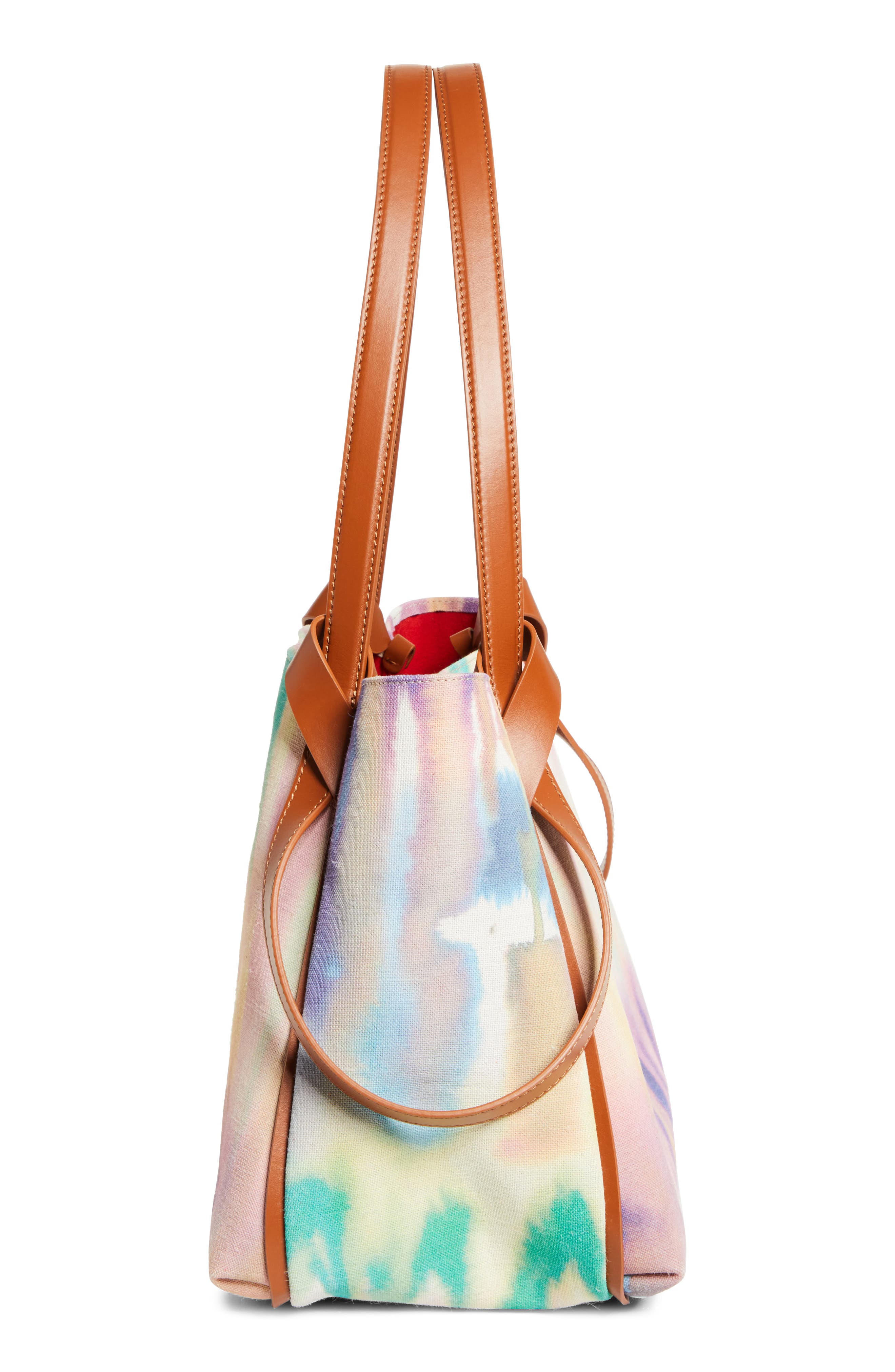 Christian Louboutin Small Bettina Tie Dye Canvas Tote, Alternate, color, M862 Multi/ Cuoio