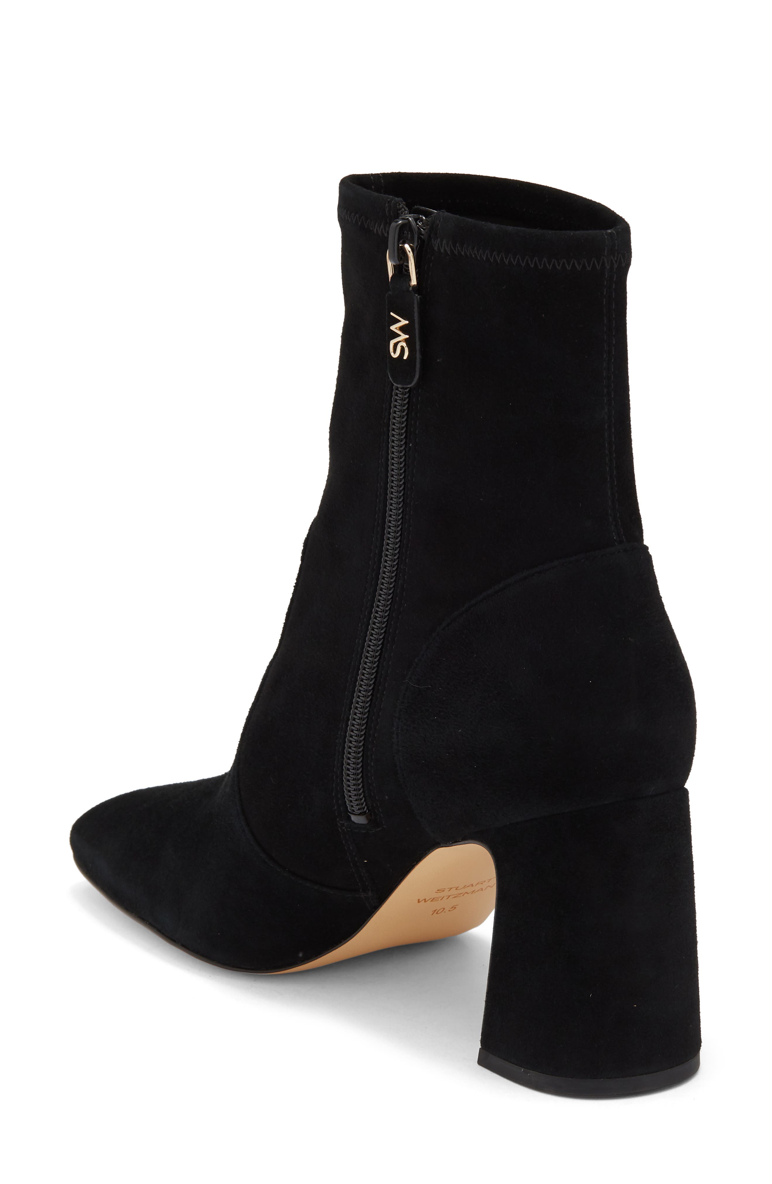 Smna Stretch Leather Bootie, Alternate, color, BLACK STRETCH SUEDE