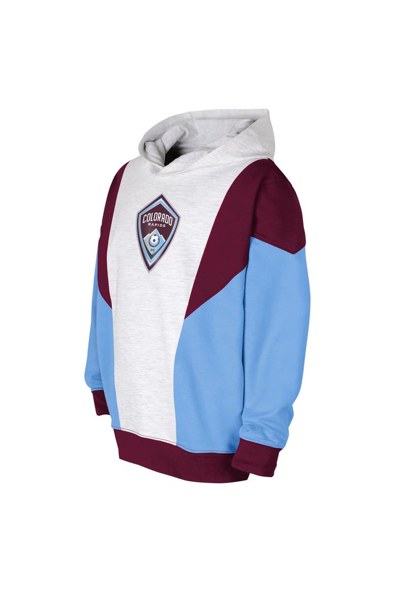 Youth Ash/Burgundy Colorado Rapids Champion League Fleece Pullover Hoodie, Alternate, color, Ash