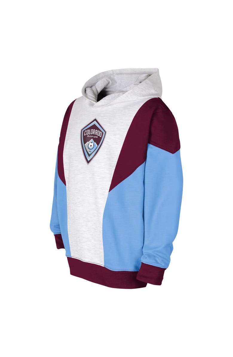 Outerstuff Youth Ash/Burgundy Colorado Rapids Champion League Fleece Pullover Hoodie, Alternate, color,