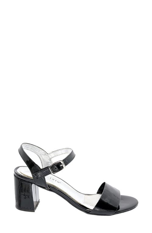 David Tate Ageless Ankle Strap Sandal In Black Patent