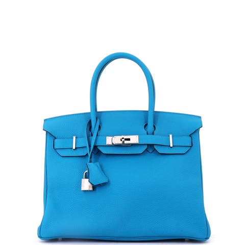 Birkin Handbag Blue Togo with Palladium Hardware 30