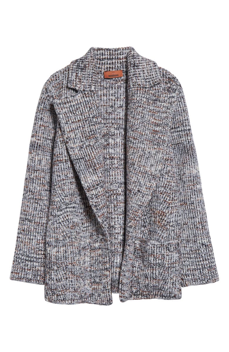 Missoni Marled Sweater Knit Jacket, Alternate, color, White And Brown Space Dyed