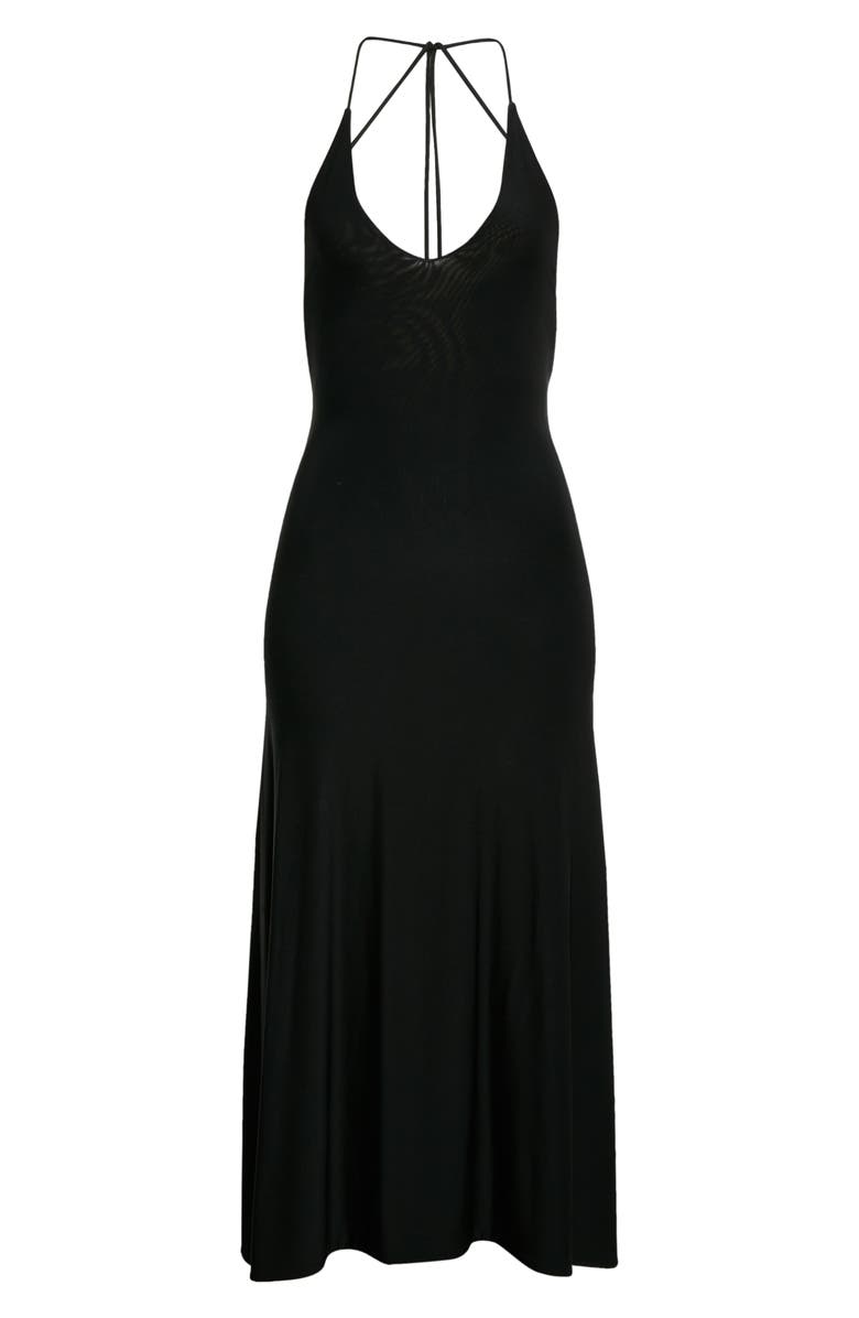 Khaite Rina Strappy Back Crepe Jersey Midi Dress, Alternate, color, 