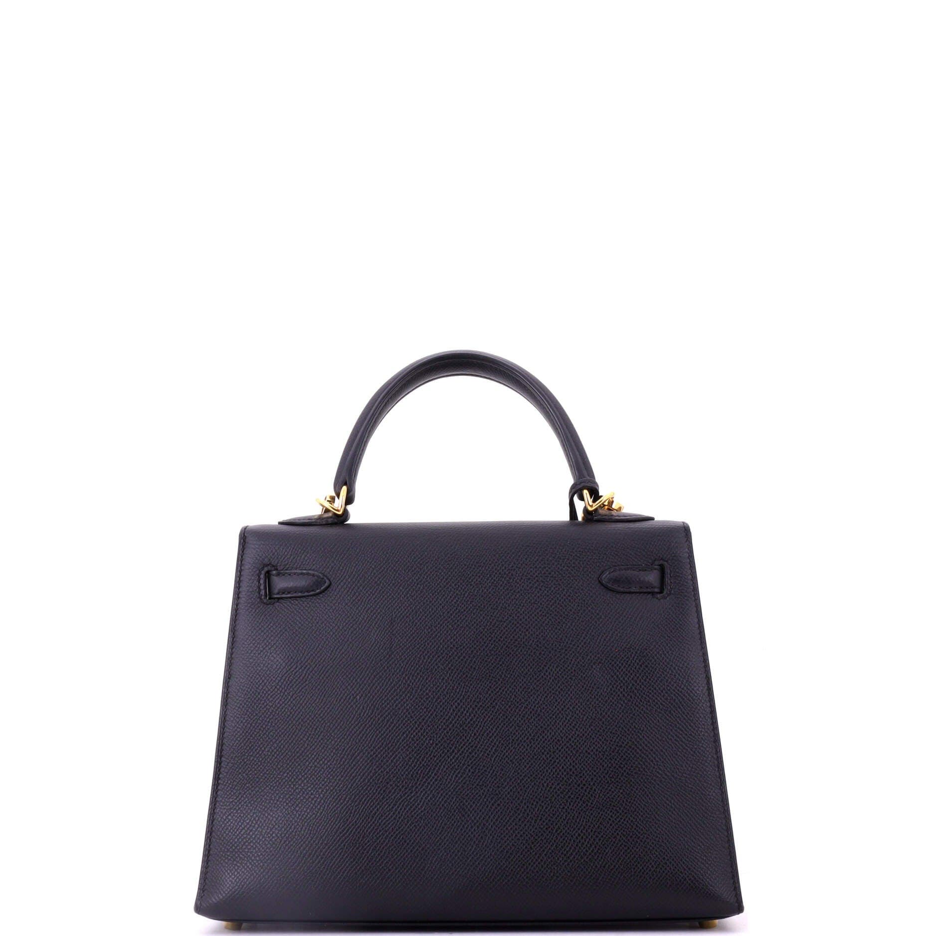 Pre-Owned Hermes Kelly Handbag Black Epsom with Gold Hardware 25, Alternate, color, Noir