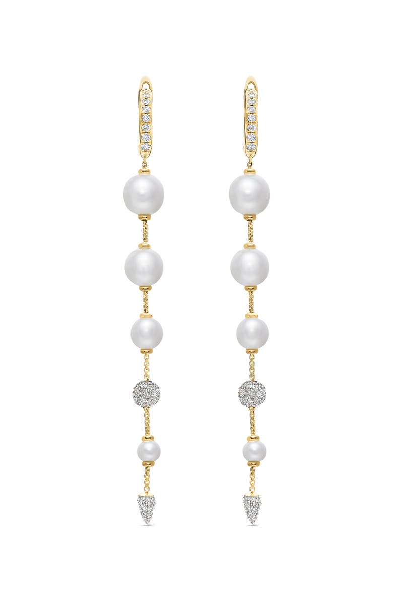 David Yurman Freshwater Pearl & Pavé Diamond Drop Earrings, Main, color,