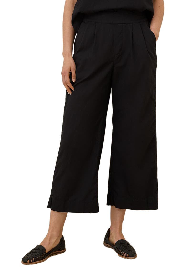 Canopy Linen Pleated Trouser Made with Organic Cotton, Alternate, color, Black