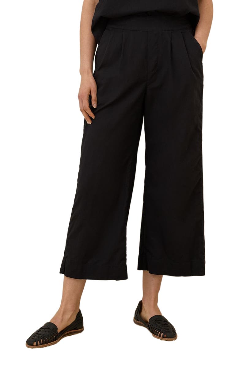 Pact Canopy Linen Pleated Trouser Made with Organic Cotton, Alternate, color, Black