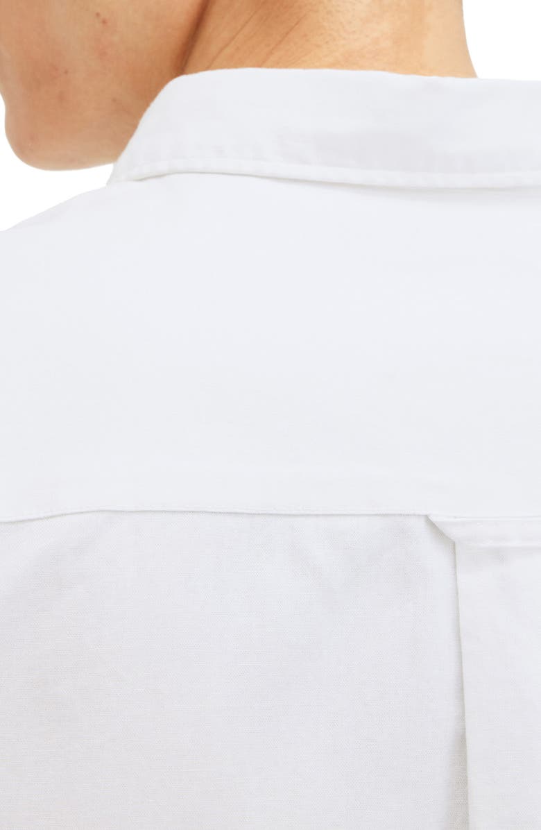 AllSaints Hawthorne Solid Stretch Cotton Button-Up Shirt, Alternate, color, White