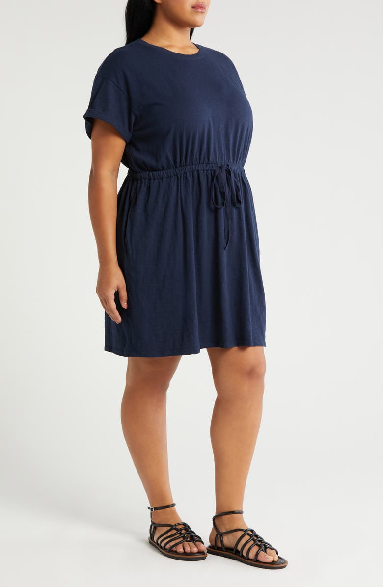Caslon® Drawstring Waist Organic Cotton TShirt Dress Nordstromrack