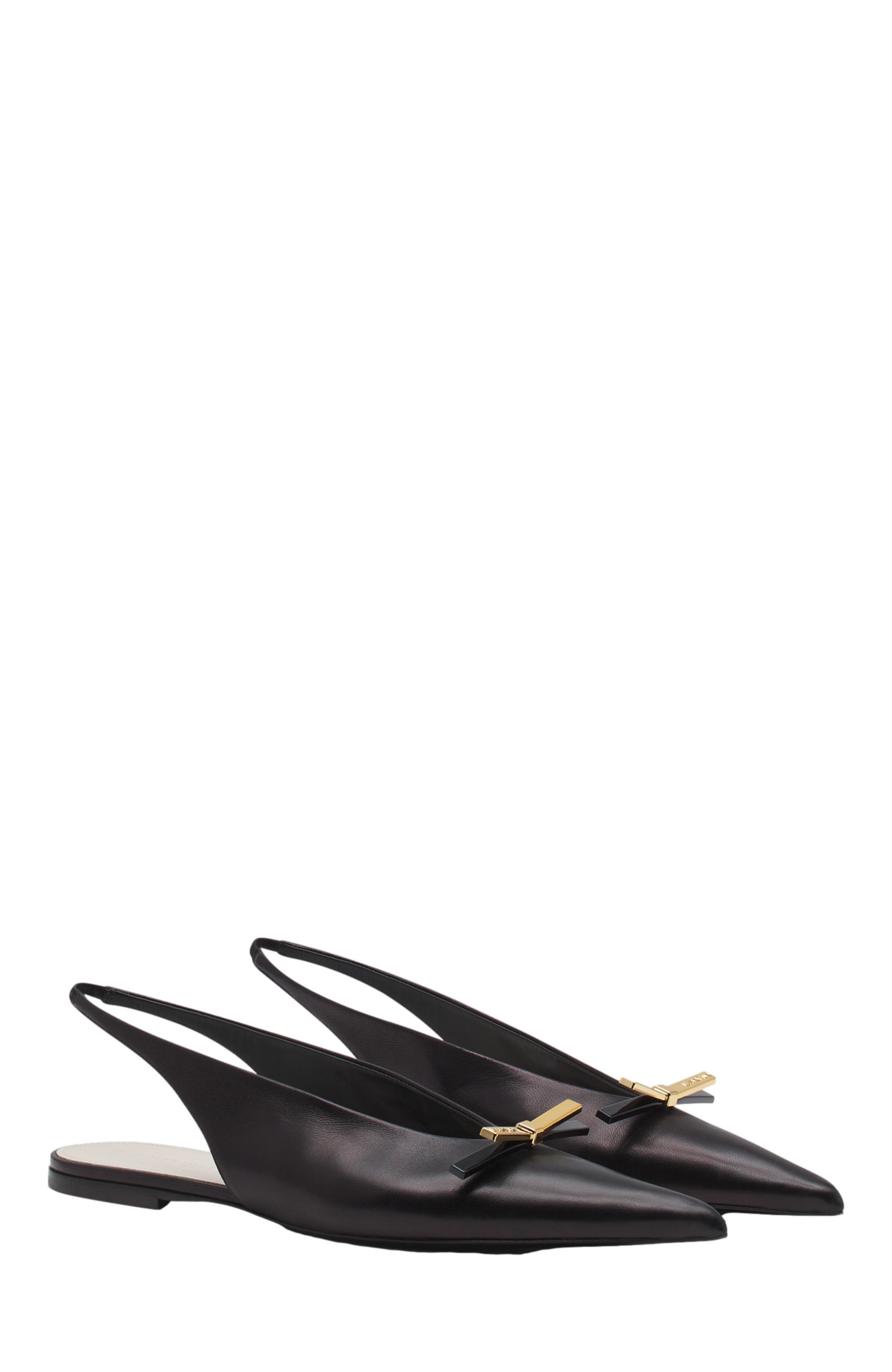 Lanvin BOW LEATHER SLINGBACK, Alternate, color, 