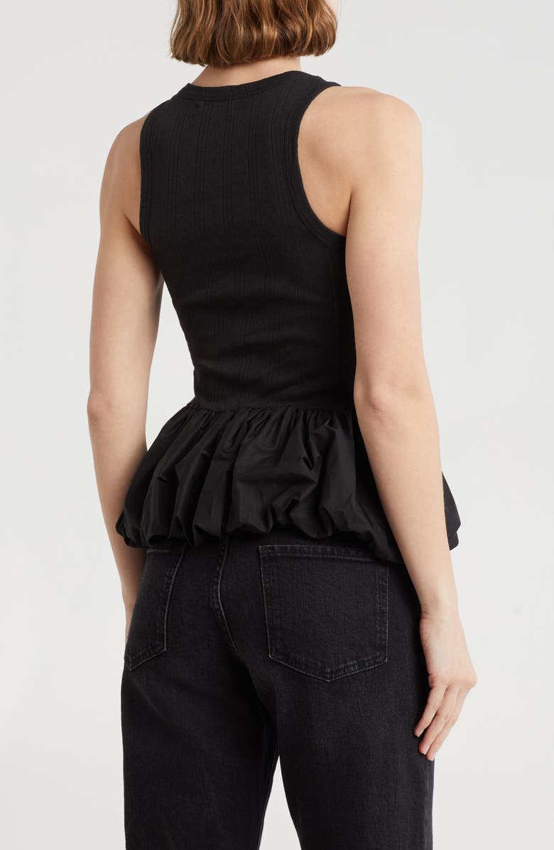 Elodie Bubble Hem Peplum Tank, Alternate, color, Black
