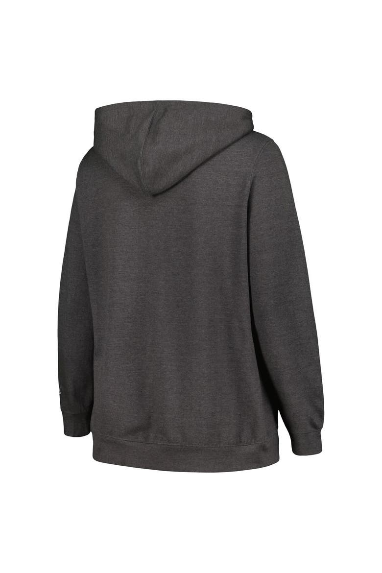Women's Champion Heather Charcoal Michigan State Spartans Plus Size Heart & Soul Notch Neck Pullover, Alternate, color, Heather Charcoal