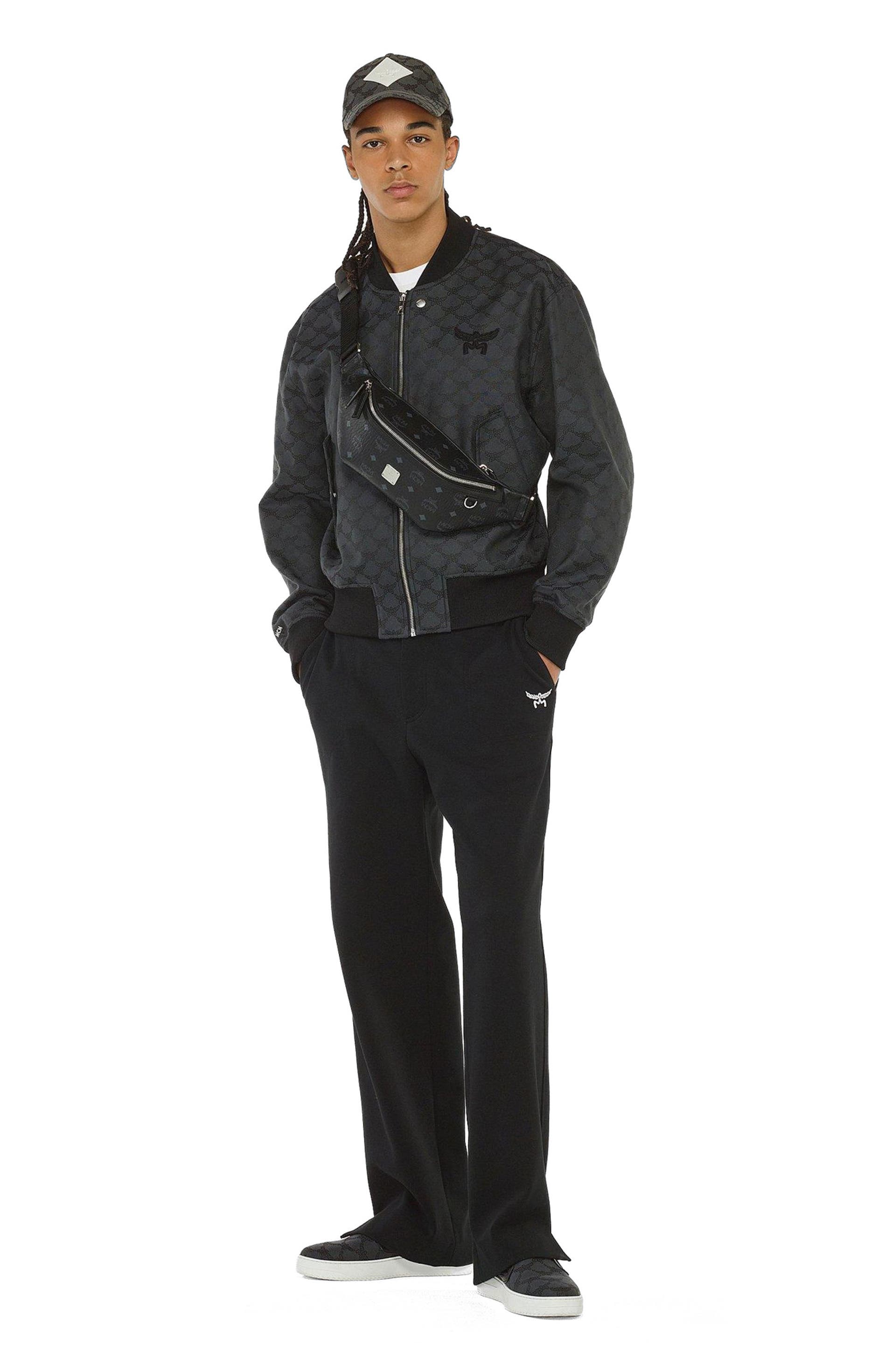 MCM Medium Fursten Belt Bag in Visetos, Alternate, color, Black