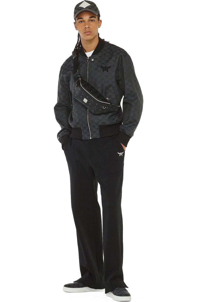 MCM Medium Fursten Belt Bag in Visetos, Alternate, color, Black