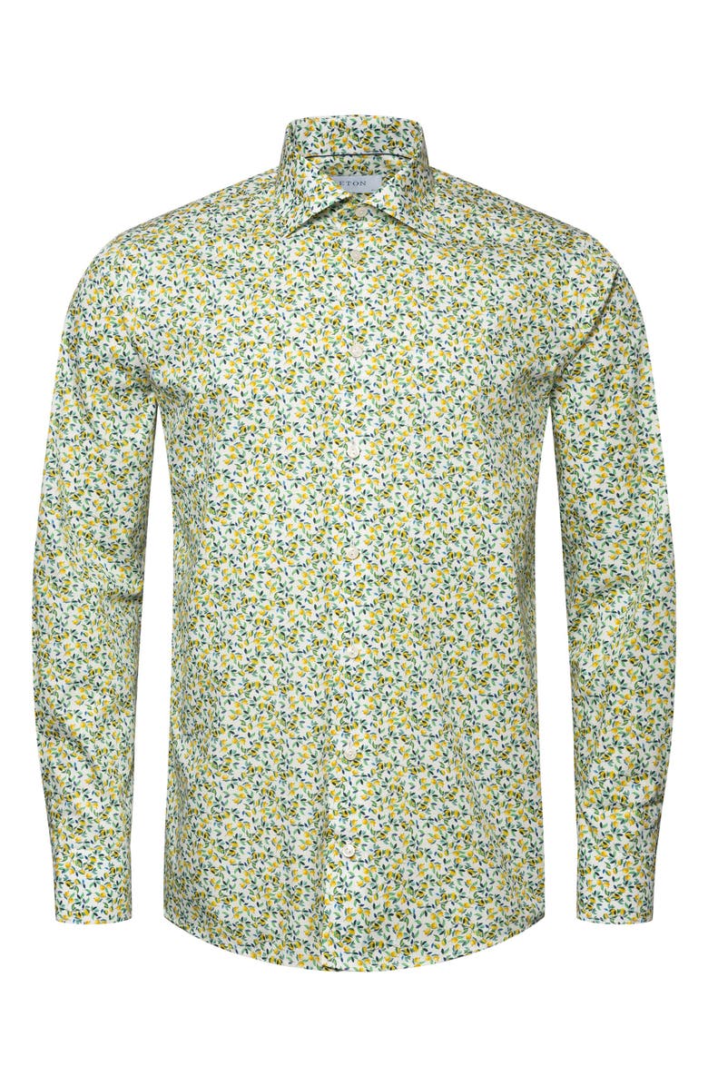 Eton Slim Fit Lemon Print Dress Shirt, Alternate, color,