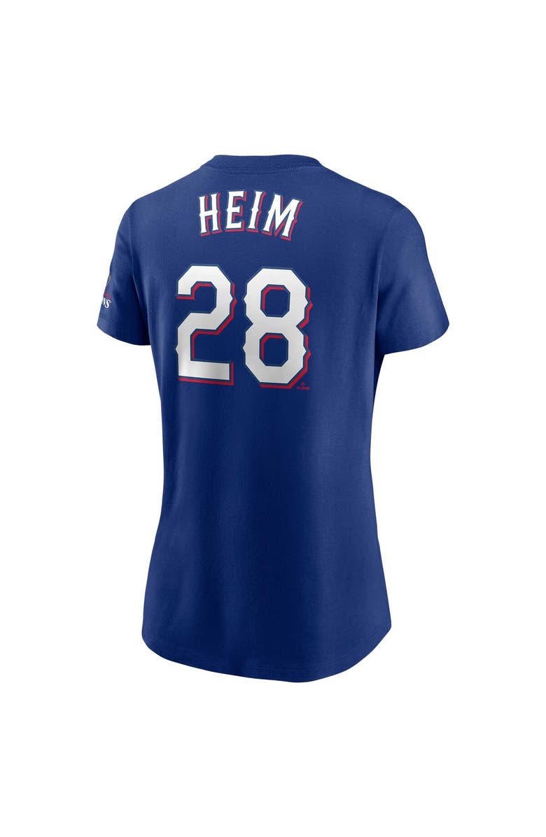 Nike Women's Nike Jonah Heim Royal Texas Rangers 2023 World Series Champions Name & Number T-Shirt, Alternate, color, 