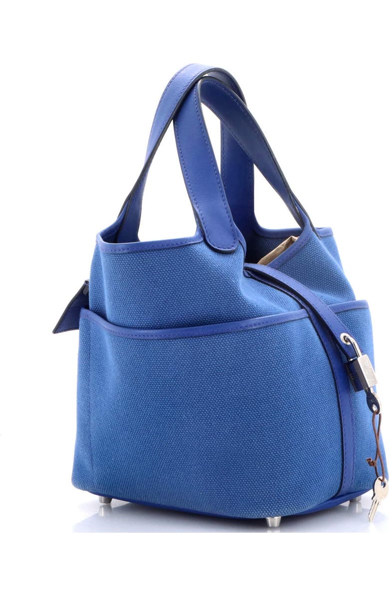 Pre-Owned Hermes Cargo Picotin Lock Bag Canvas and Swift PM, Alternate, color, Bleu Royal