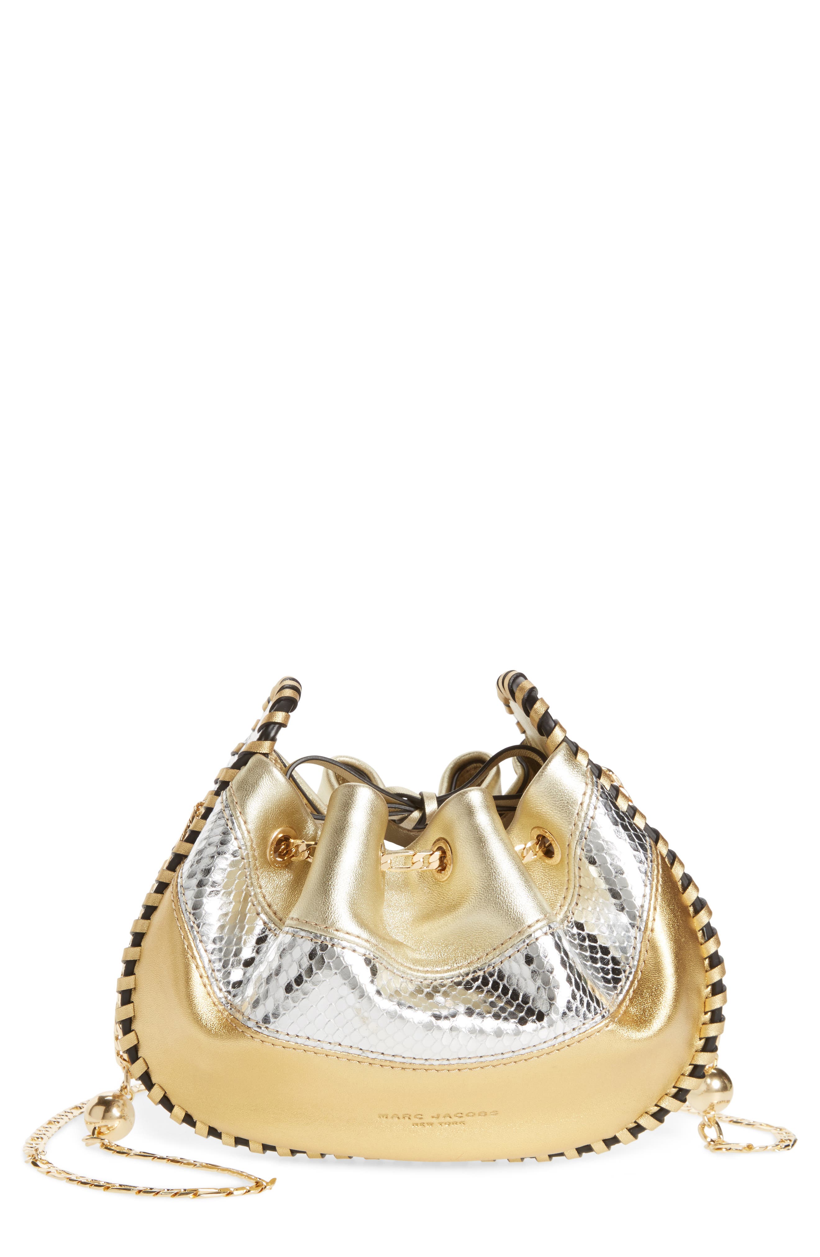 Marc Jacobs Sway Metallic Leather Crossbody Bag, Main, color, 