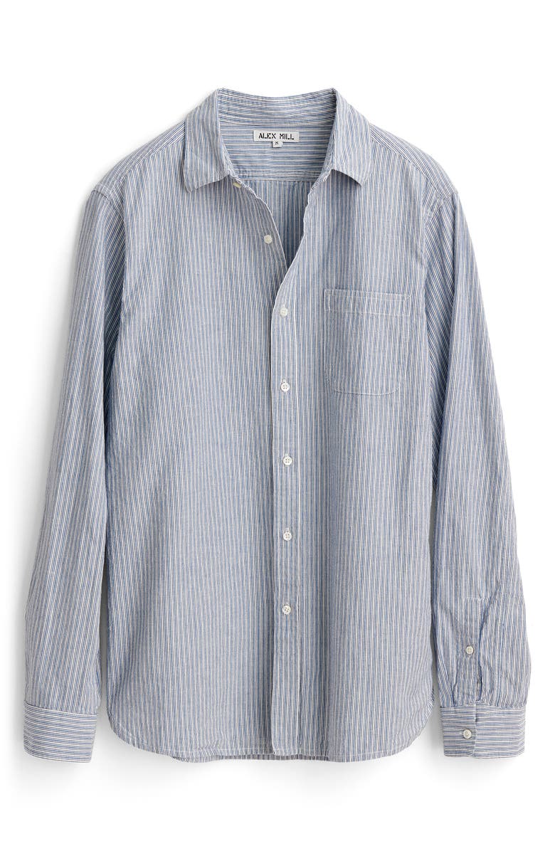 Alex Mill Stripe Cotton & Linen Button-Up Shirt, Alternate, color,