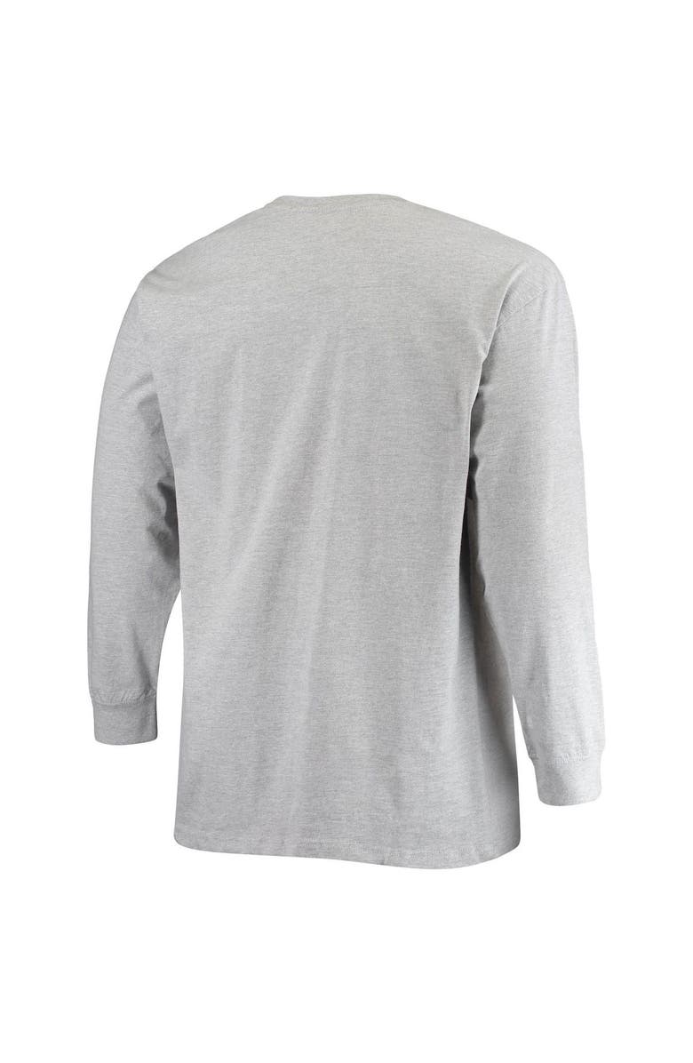 FANATICS Men's Fanatics Branded Heathered Gray Las Vegas Raiders Big & Tall Practice Long Sleeve T-Shirt, Alternate, color, 