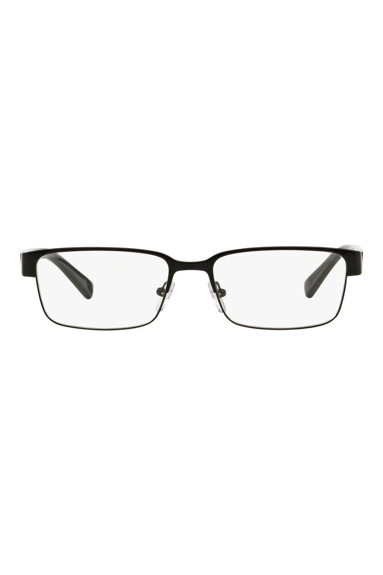 54mm Rectangular Optical Glasses, Main, color, SHINY BLACK