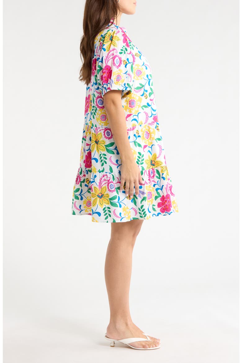 Kress Floral Domis Cotton Shift Minidress, Alternate, color, WHT-MUL