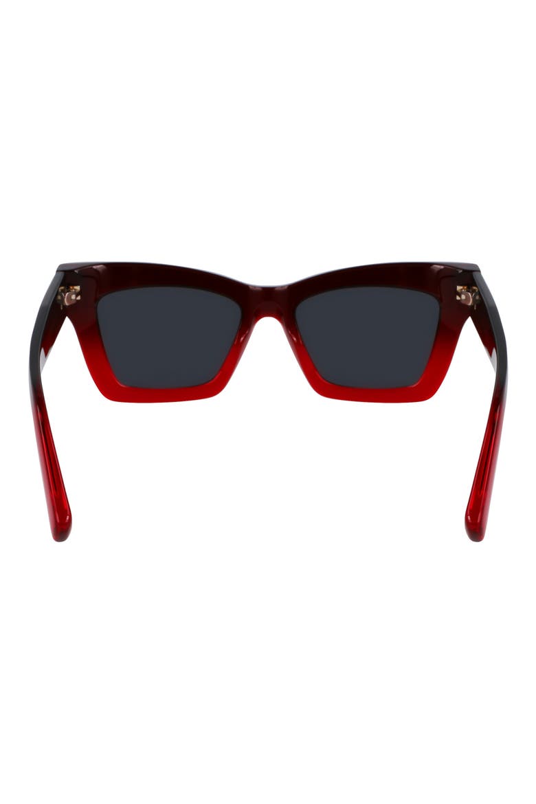Prisma 52mm Modified Rectangular Sunglasses, Alternate, color, GRADIENT DARK RED TRANSPARENT