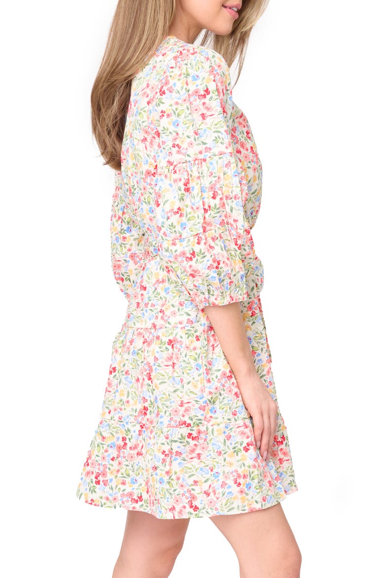 Harper Floral Poplin Faux Wrap Dress, Alternate, color, WILD BOUQUET