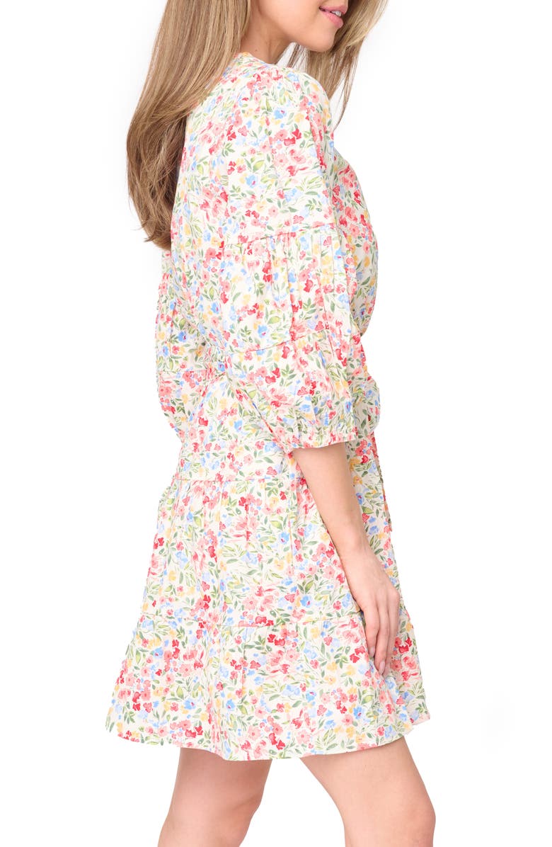 GIBSONLOOK Harper Floral Poplin Faux Wrap Dress, Alternate, color, 