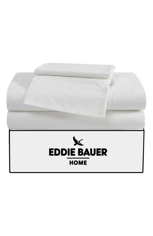 EDDIE BAUER EDDIE BAUER SOLID 180 THREAD COUNT COTTON PERCALE SHEET SET