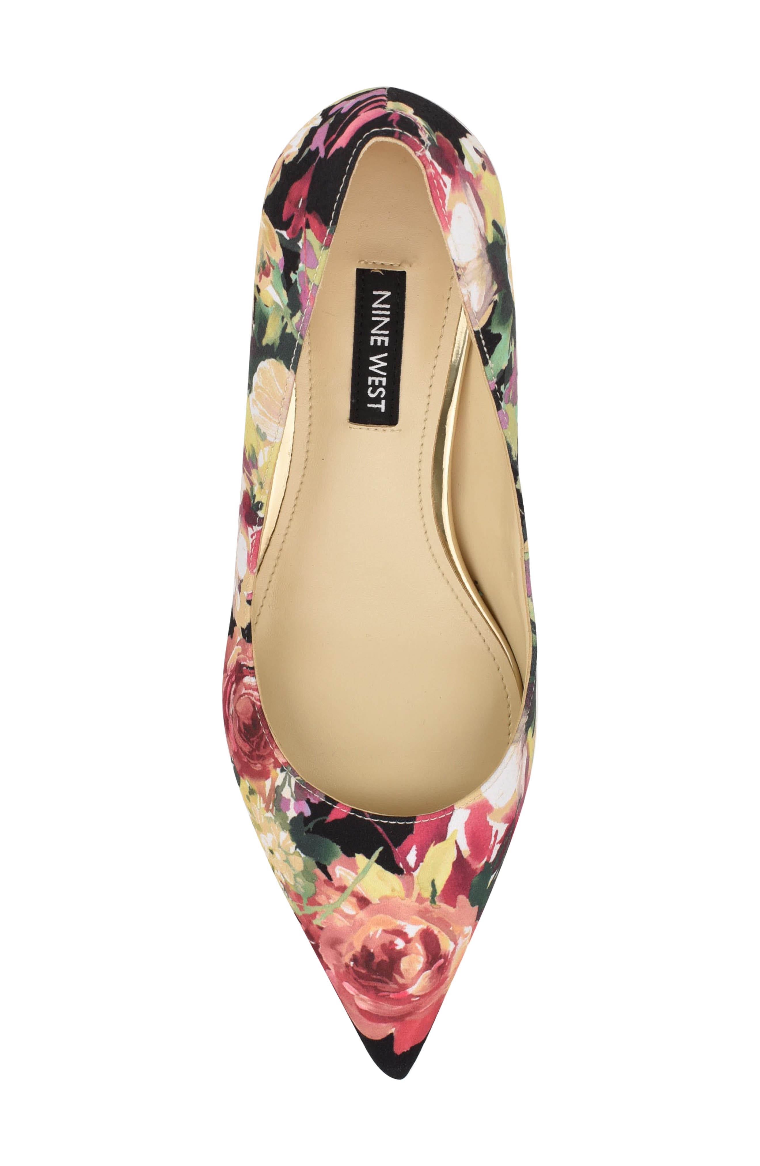Arlene Pointed Toe Pump, Alternate, color, BLACK FLORAL MULTI