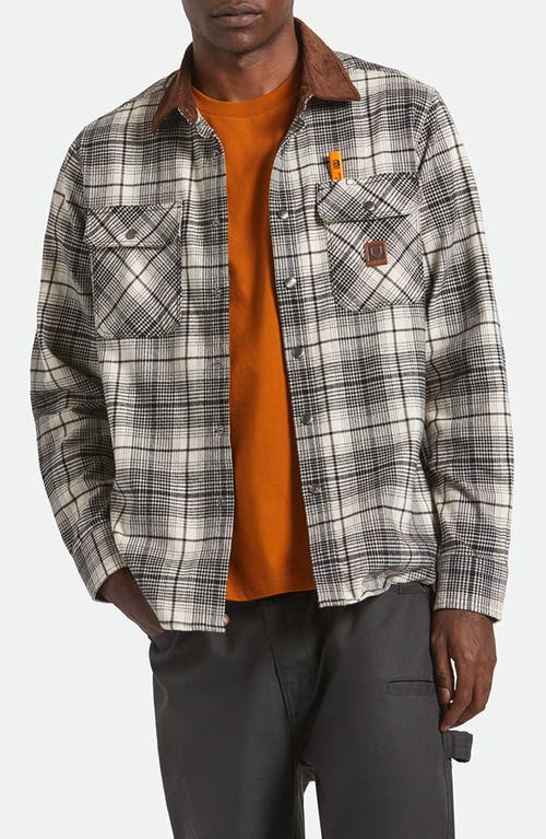 Brixton Builder's Bowery Standard Fit Plaid Flannel Water Repellent Snap-up Shirt In Multi