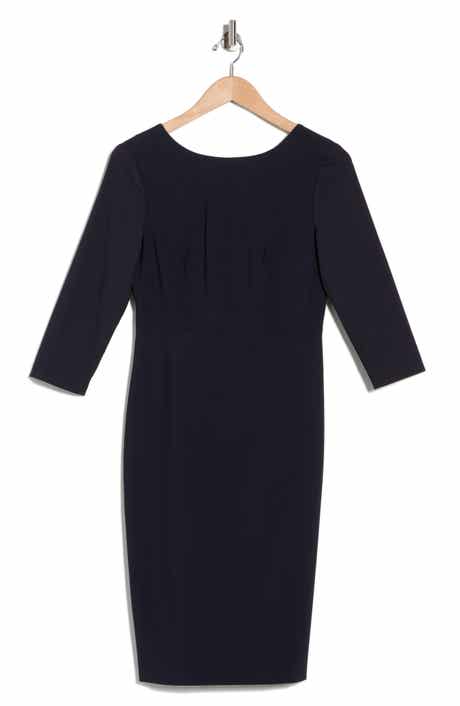 Theory Varetta Three-Quarter Sleeve Stretch Wool Dress