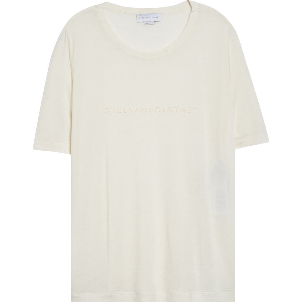 Stella Mccartney Beaded Logo T-shirt In Neutral