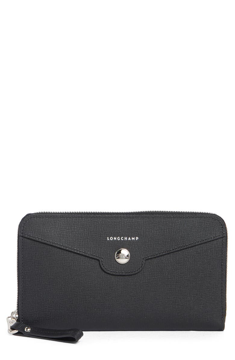 Longchamp Go Zip Around Wallet, Main, color, Black