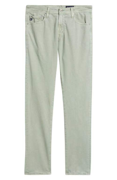Ag Tellis Stretch Sateen Modern Slim Pants In Sulfur Matcha Latte