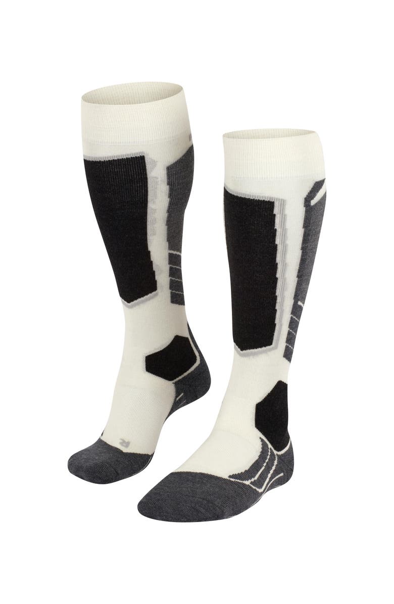 Falke SK2 Intermediate Wool Ski Socks, Main, color, Off-White