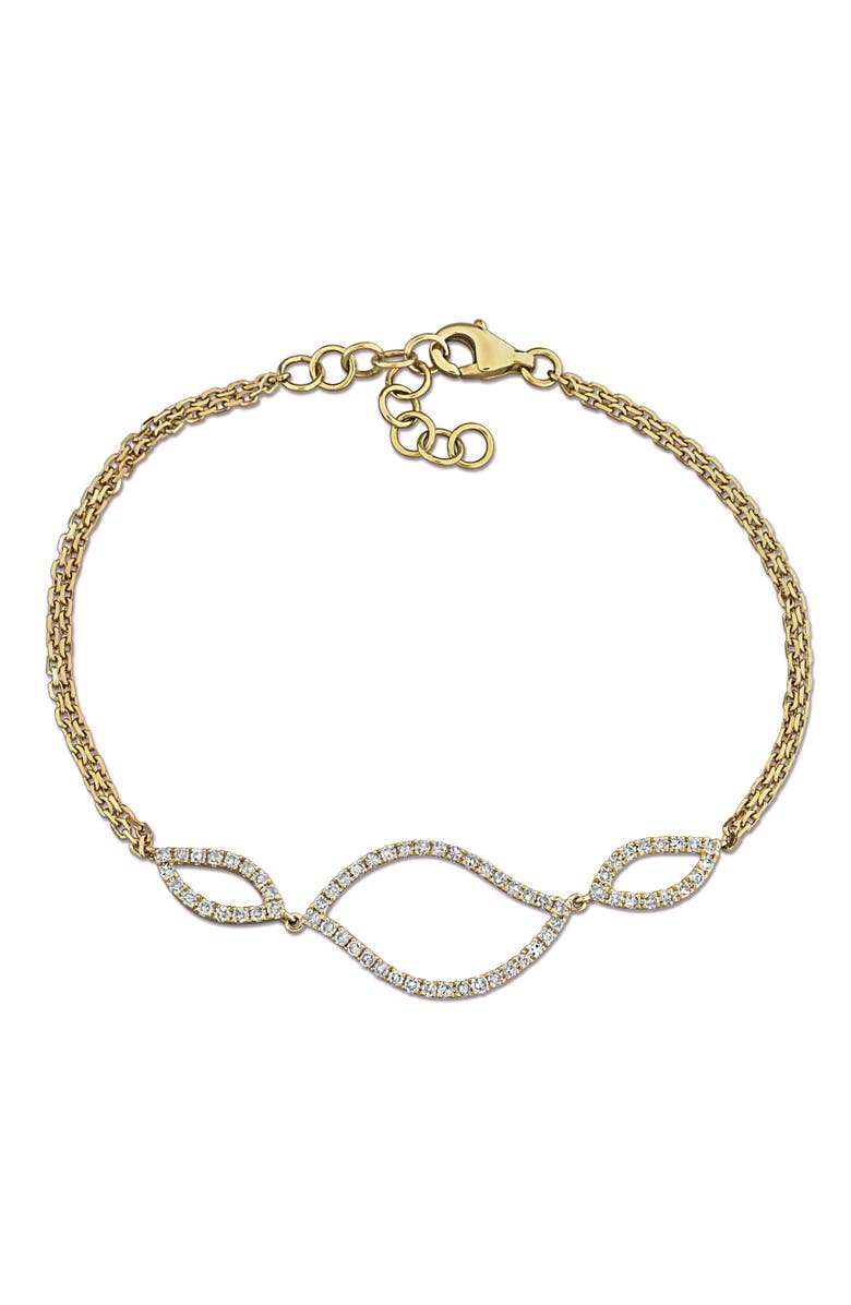 Julianna B. Diamond Intertwined Bracelet 14k, Main, color, 14K Yellow Gold