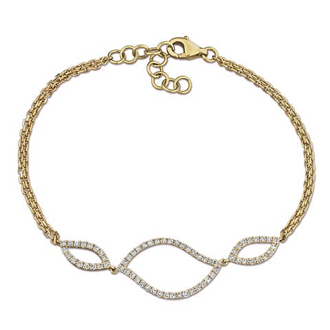 Diamond Intertwined Bracelet 14k