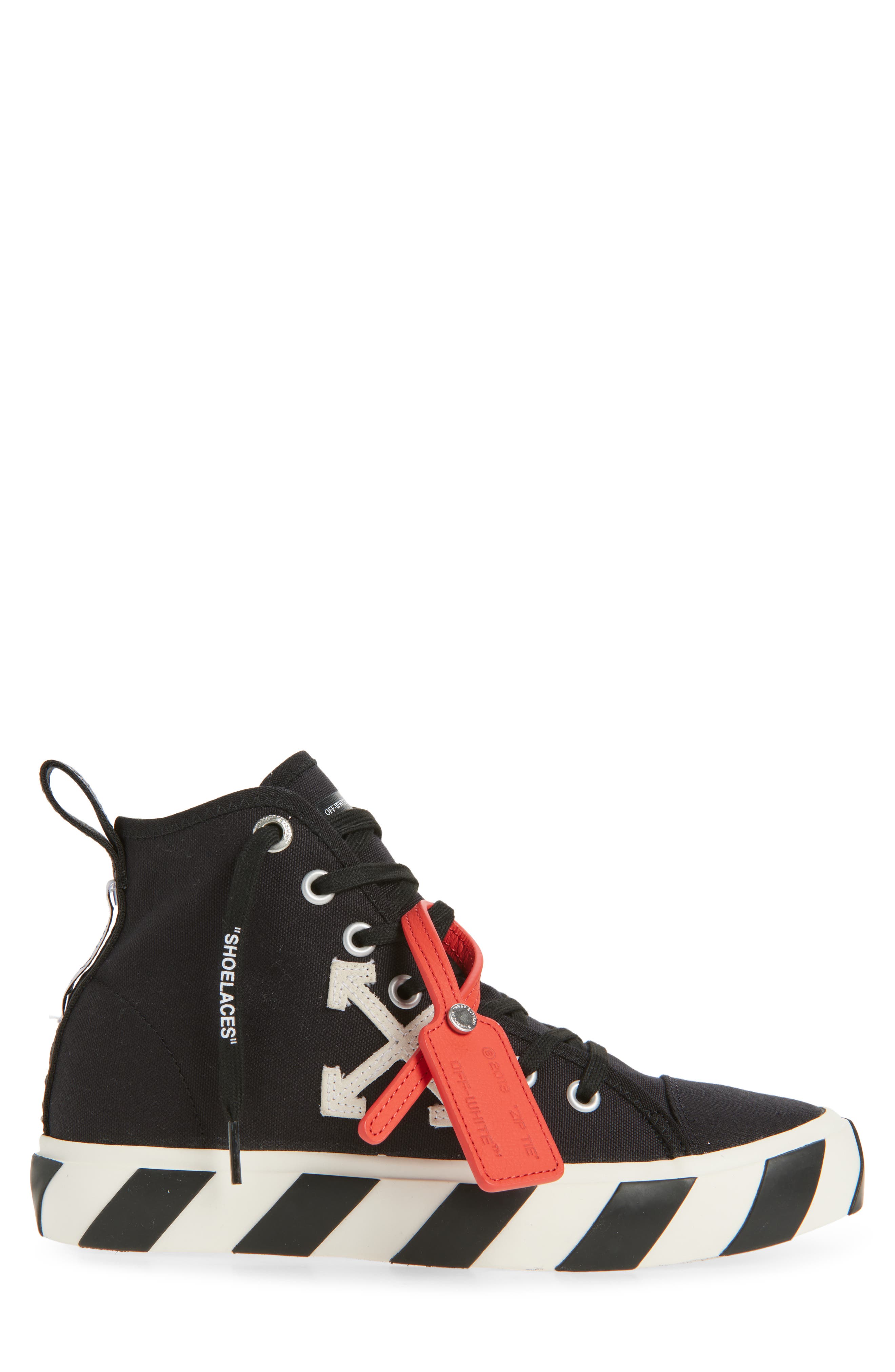 Off-White Mid Top Vulcanized Sneaker, Alternate, color, White And Canvas Black
