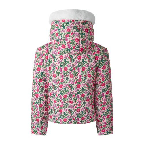 Rachel Riley Floral Hooded Puffer Jacket In Multi