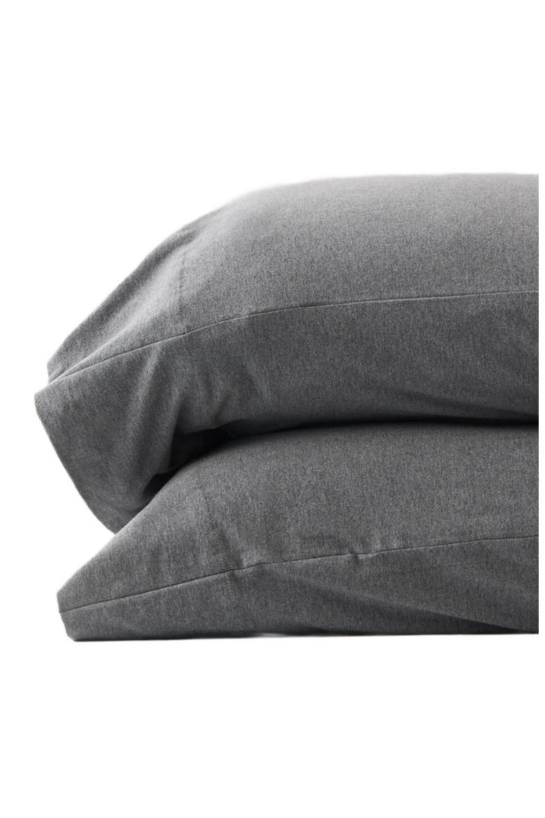 Organic Cotton Organic Favorite Tee Jersey Pillowcase 2-Pack, Main, color, Medium Grey Heather