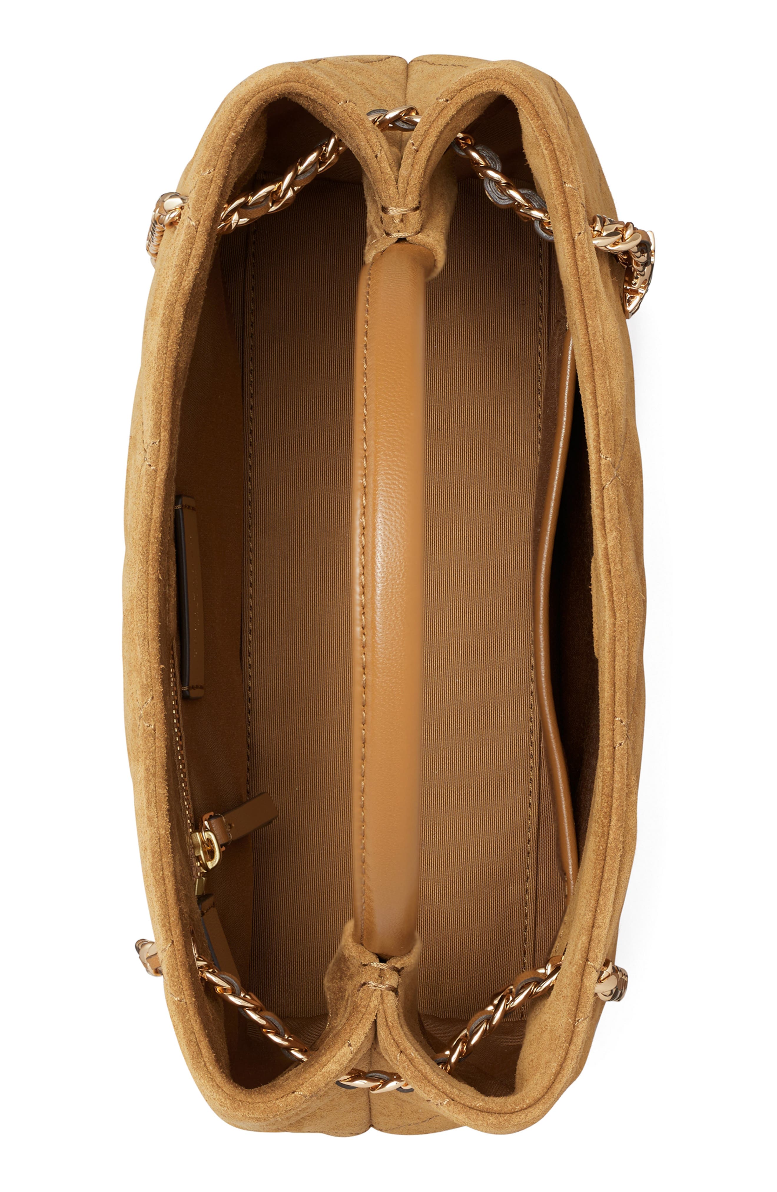 Small Fleming Suede Carryall Tote, Alternate, color, TOFFEE